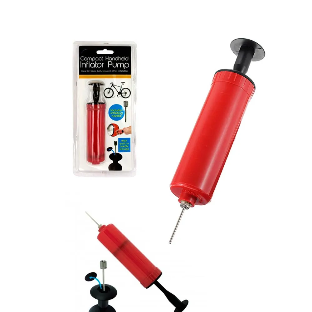 9X Compact Hand Air Pumps Inflators Soccer Sports Balls Basketball Needle Volley