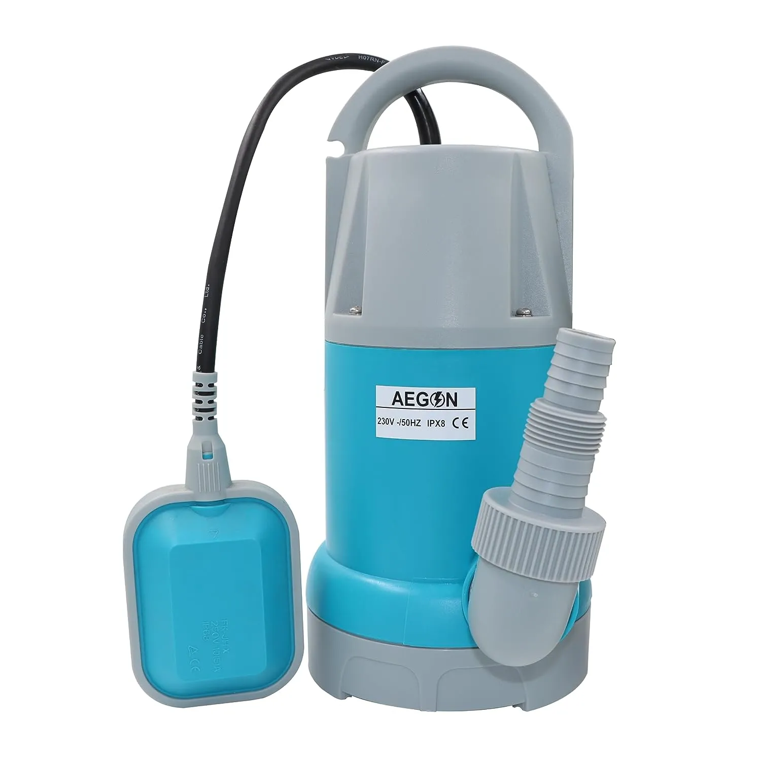 Aegon ASP750 1 HP 750W Sewage Single Phase IPX8 Submersible Pump (13000 L/H, Max Height 8m, Depth 7m)