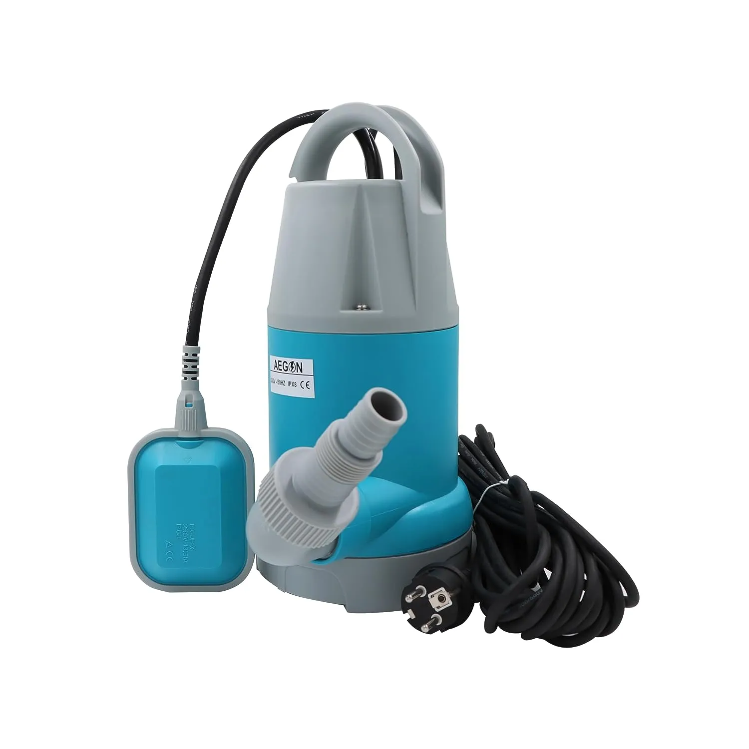 Aegon ASP750 1 HP 750W Sewage Single Phase IPX8 Submersible Pump (13000 L/H, Max Height 8m, Depth 7m)