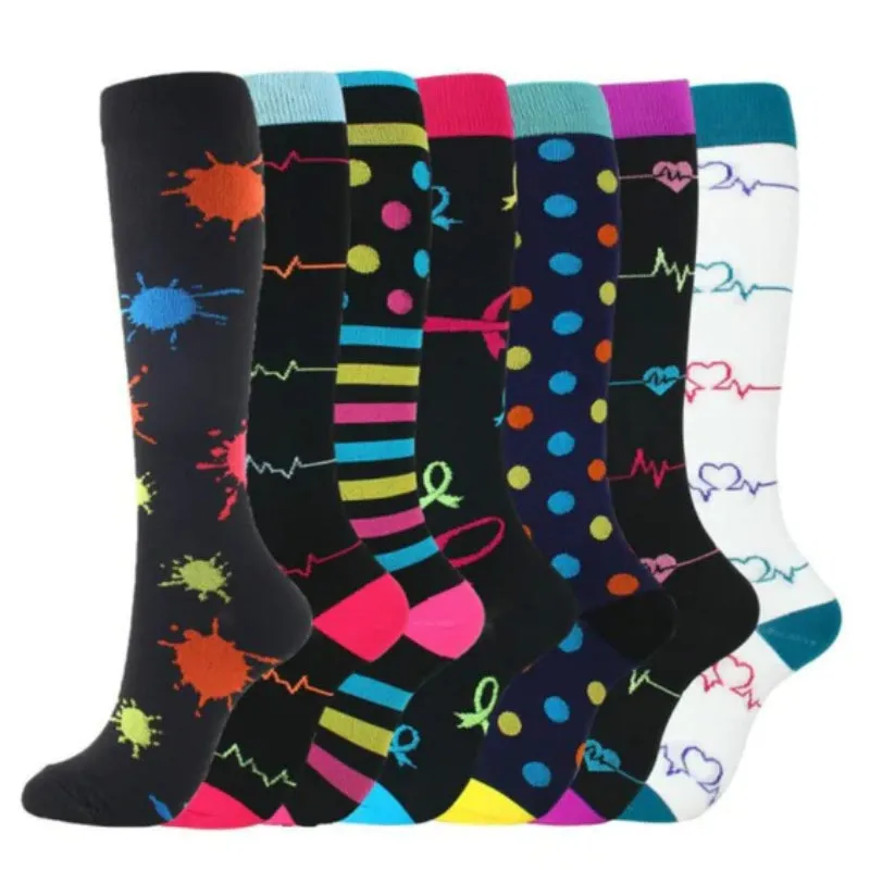 Graphic Print Long Breathable Socks Set