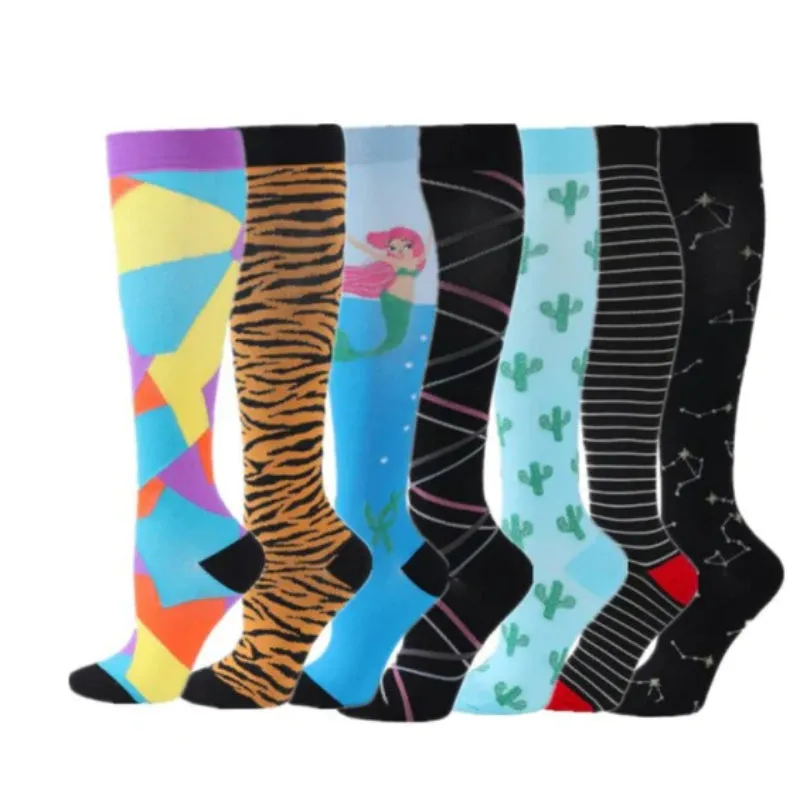 Graphic Print Long Breathable Socks Set