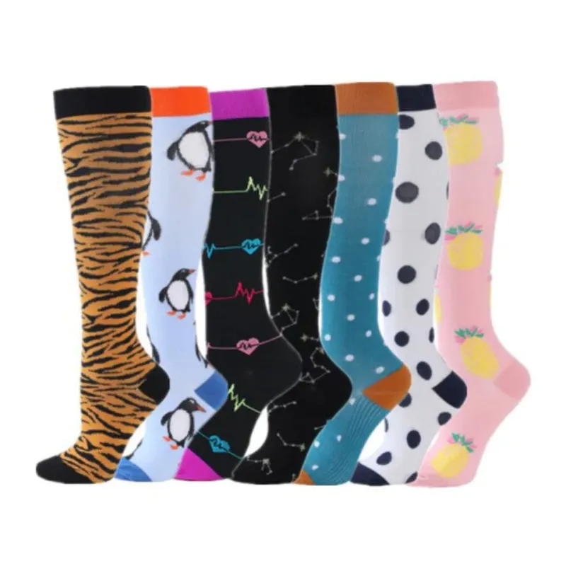 Graphic Print Long Breathable Socks Set
