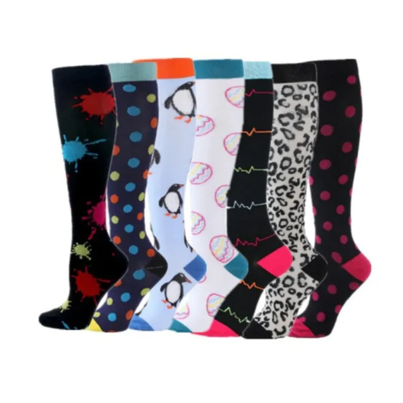 Graphic Print Long Breathable Socks Set