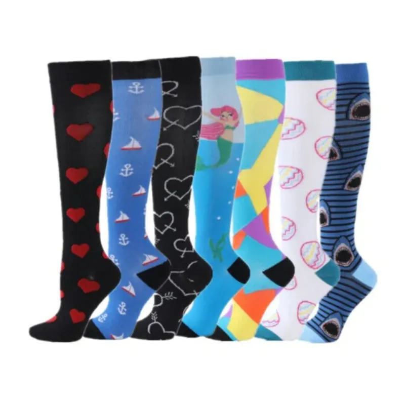 Graphic Print Long Breathable Socks Set