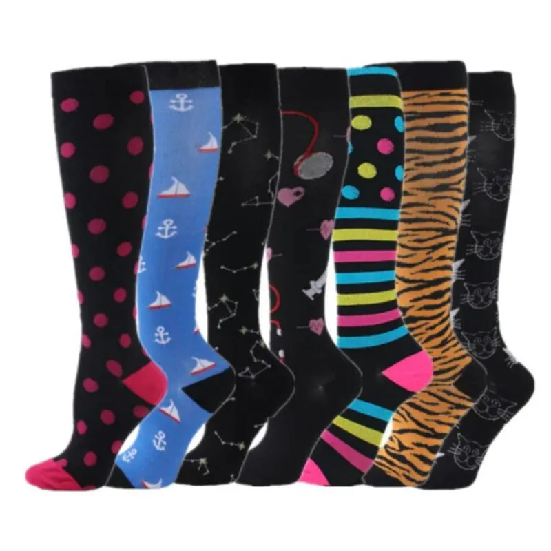 Graphic Print Long Breathable Socks Set