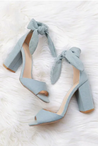 JULIE bow knot open toe high heels