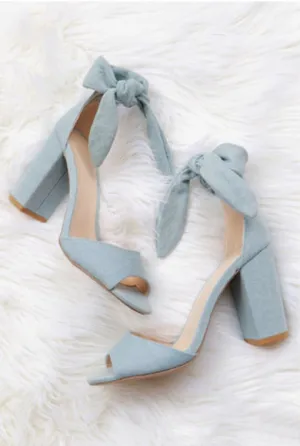 JULIE bow knot open toe high heels
