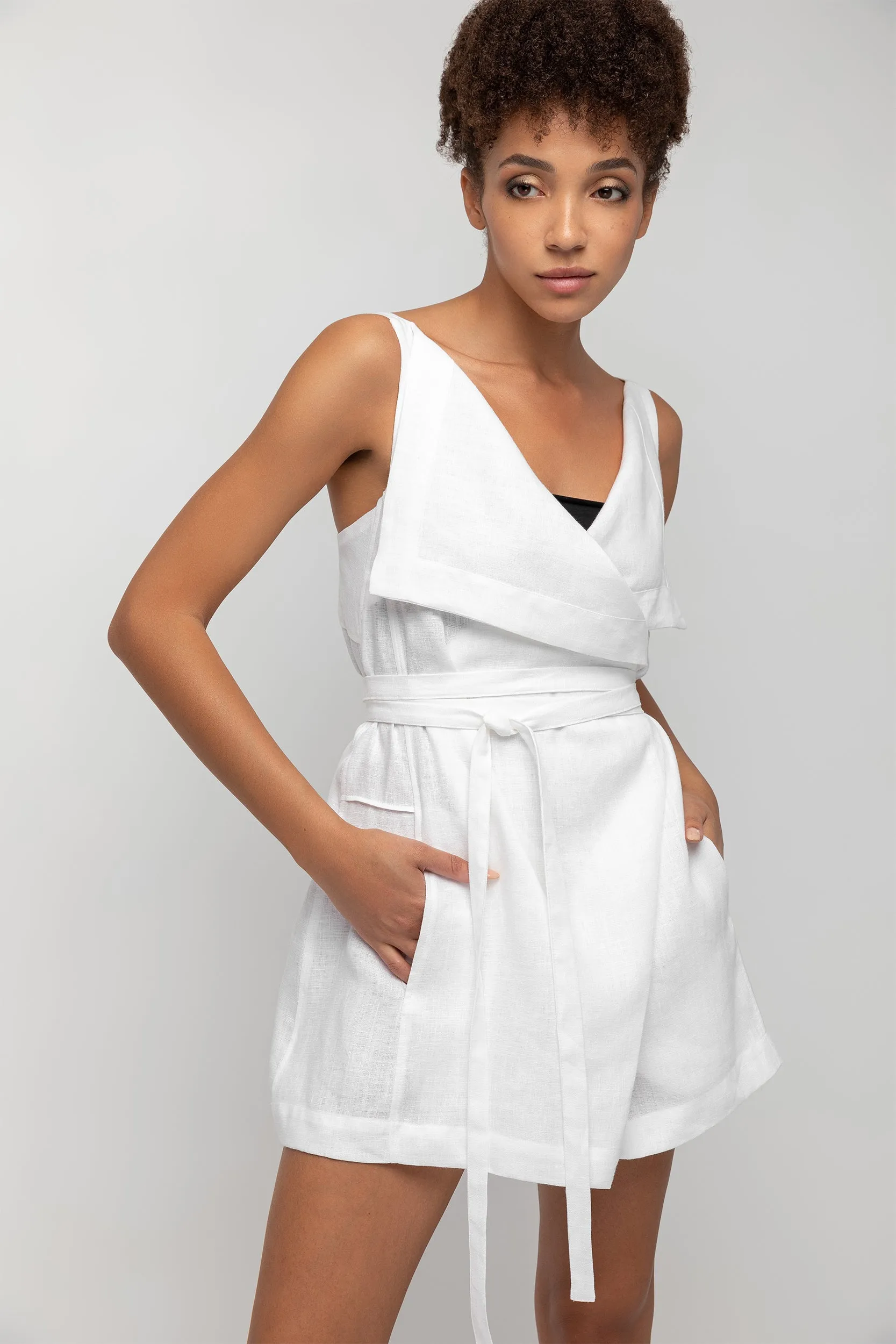 Mujun Short Jumpsuit White