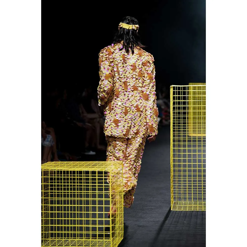 Nirmooha 3D Hand Embroidered Oversized Blazer 3D Hand Embroidered Pants (Set of 2)