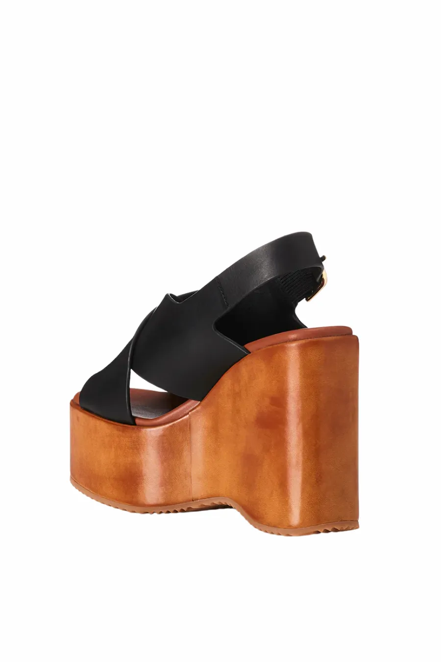 Ophelia Wedge Black Leather