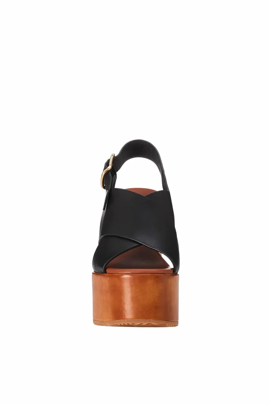 Ophelia Wedge Black Leather