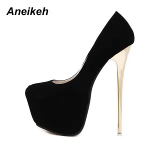 Pumps Fetish Shoes Concise  High Heel Stripper Flock