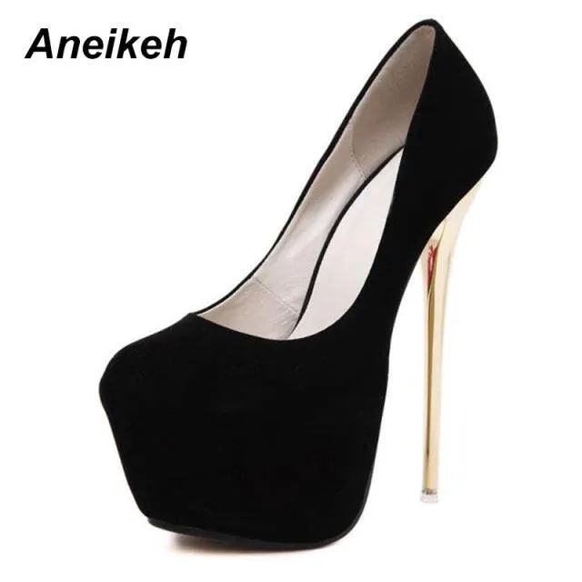 Pumps Fetish Shoes Concise  High Heel Stripper Flock