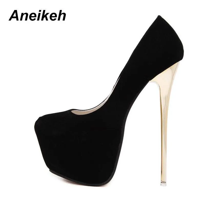 Pumps Fetish Shoes Concise  High Heel Stripper Flock
