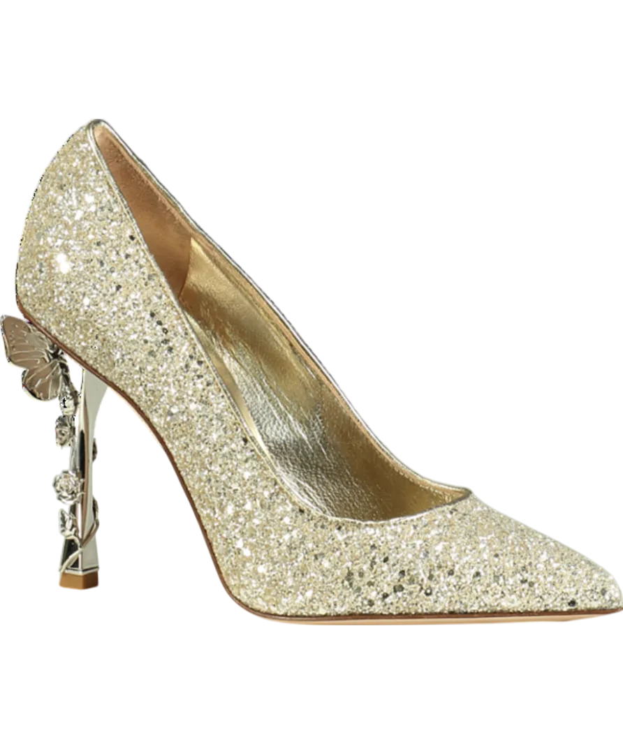 Sophia Webster Metallic Blossom Glitter Pump UK 4 EU 37 