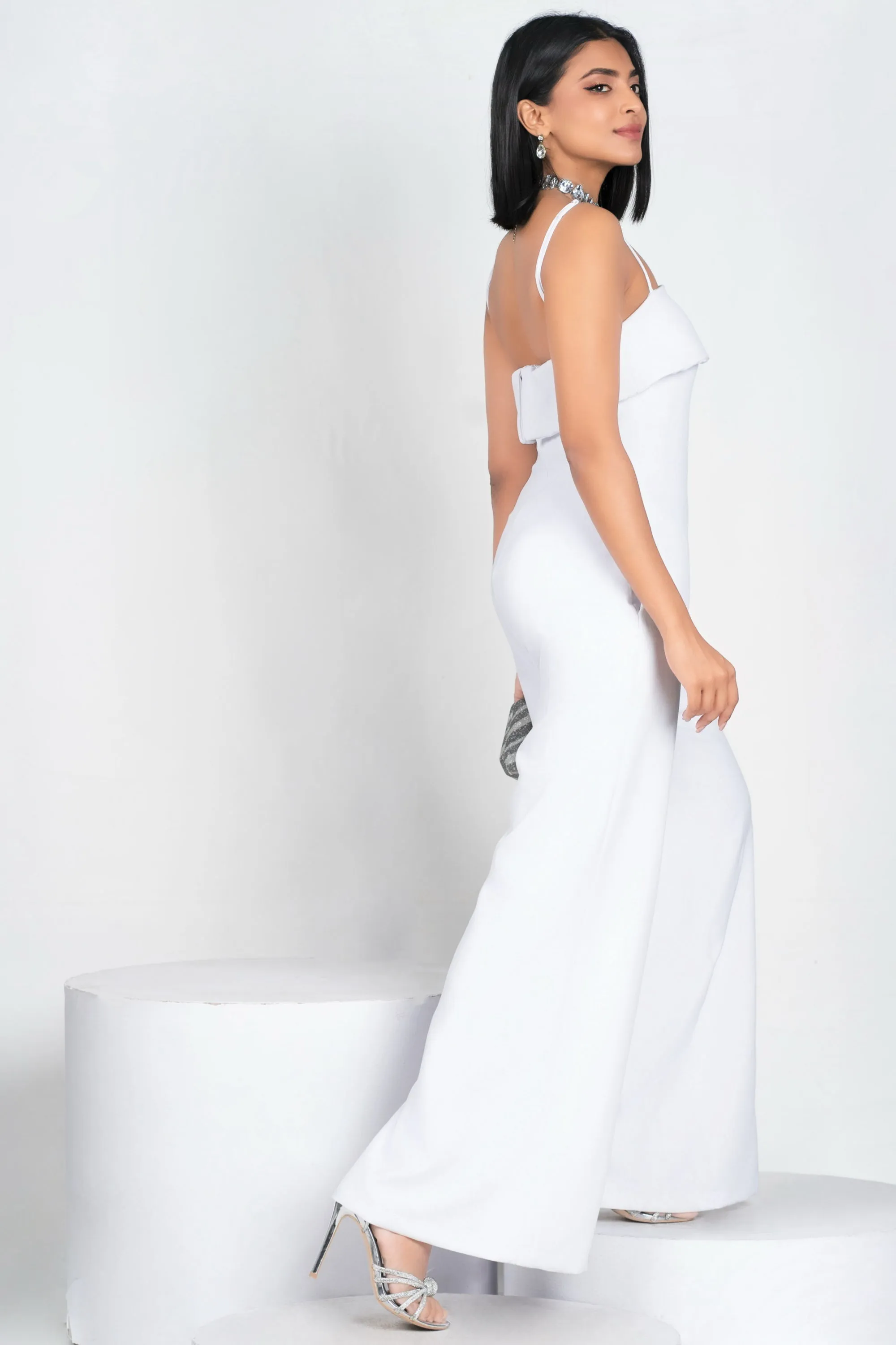 White Wide Leg Jumpsuit